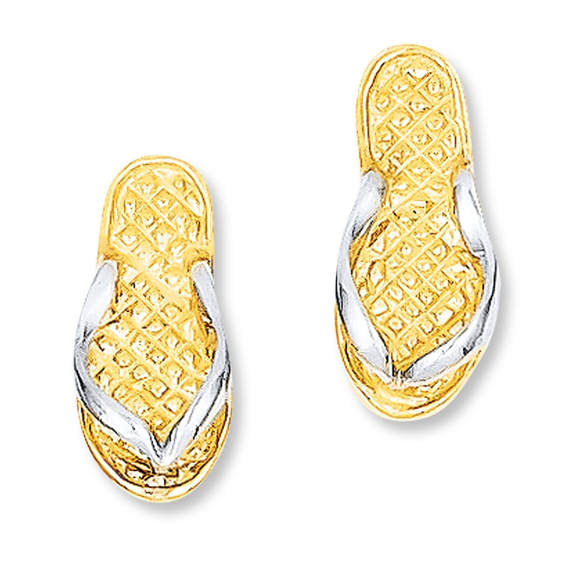 Main Image 1 of Flip-Flop Earrings 14K Yellow Gold
