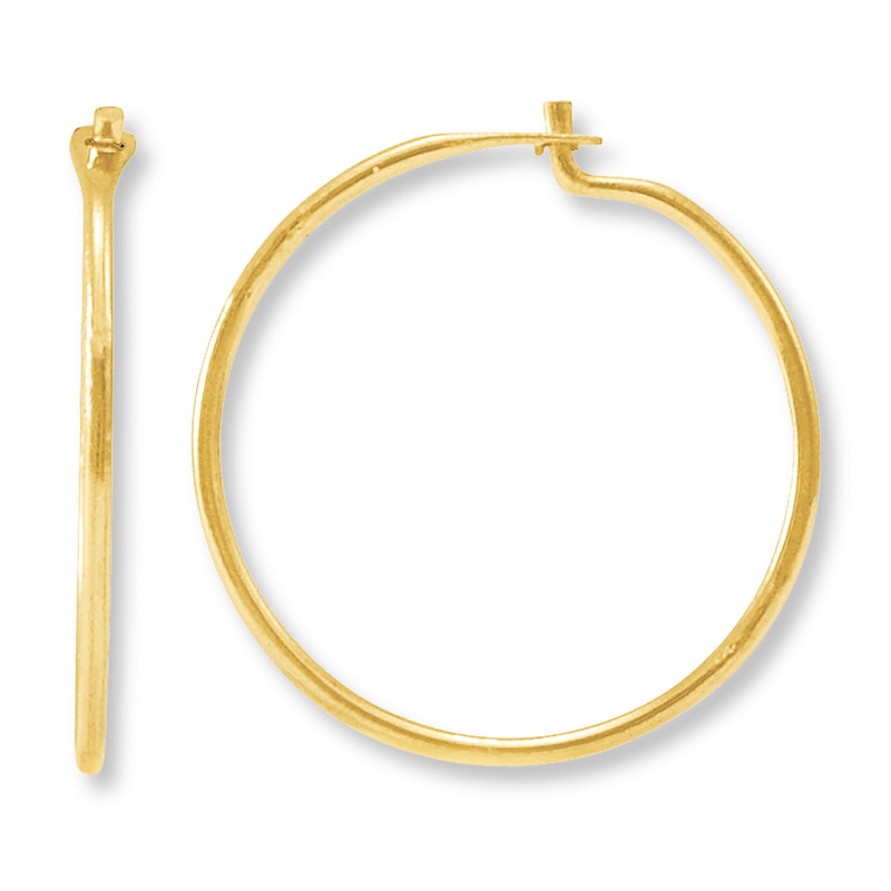 Simple Small Hoops Earring In 14K Yellow Gold