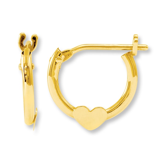 14K Gold Heart Hoop Earrings – Baby Gold