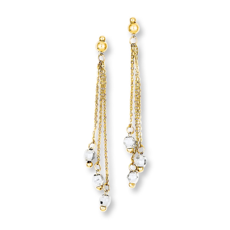 Main Image 1 of Cable Chain Earrings 14K Two-Tone Gold