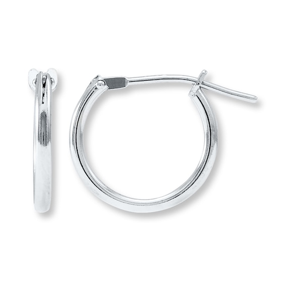 Hoop Earrings 14K White Gold