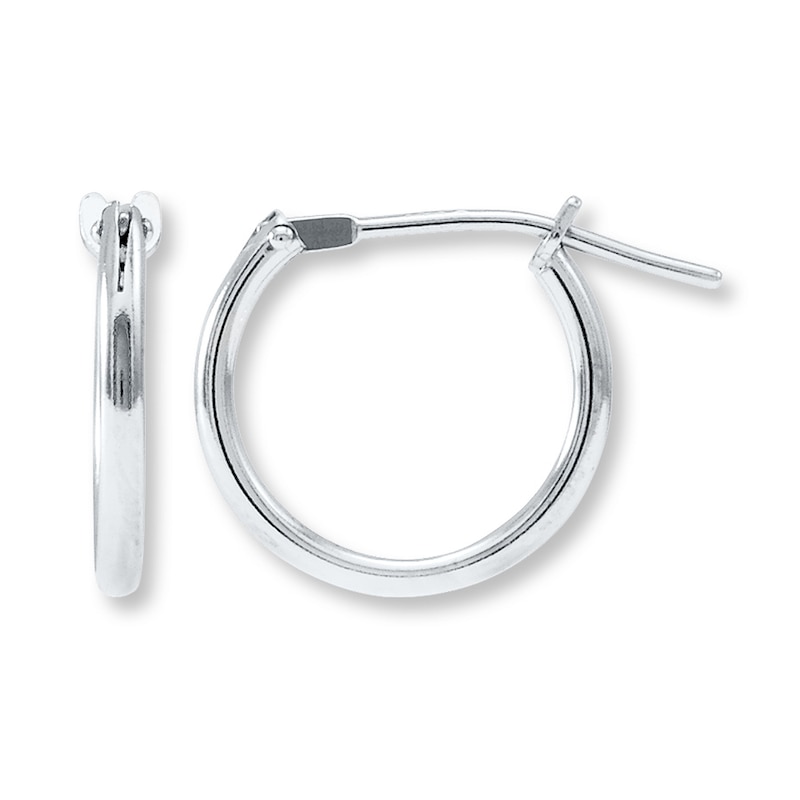 Main Image 1 of Hoop Earrings 14K White Gold