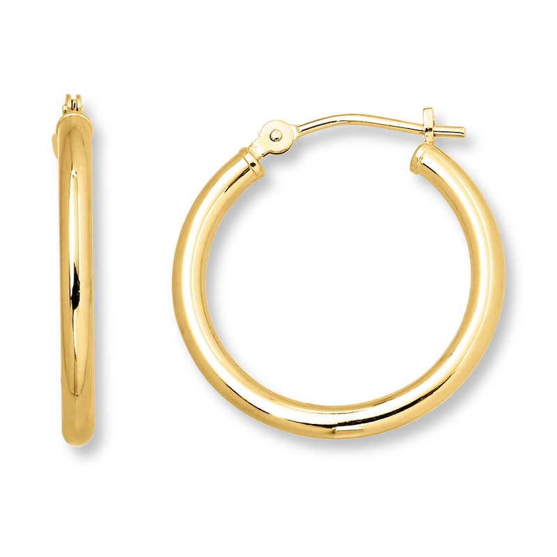 Small Hoop Earrings, 14K Gold Earrings, Hoop Earrings 14K Gold / 18mm