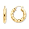 Thumbnail Image 0 of Round Twist Hoop Earrings 14K Yellow Gold