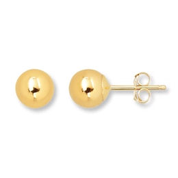 Ball Stud Earrings 6mm 14K Yellow Gold