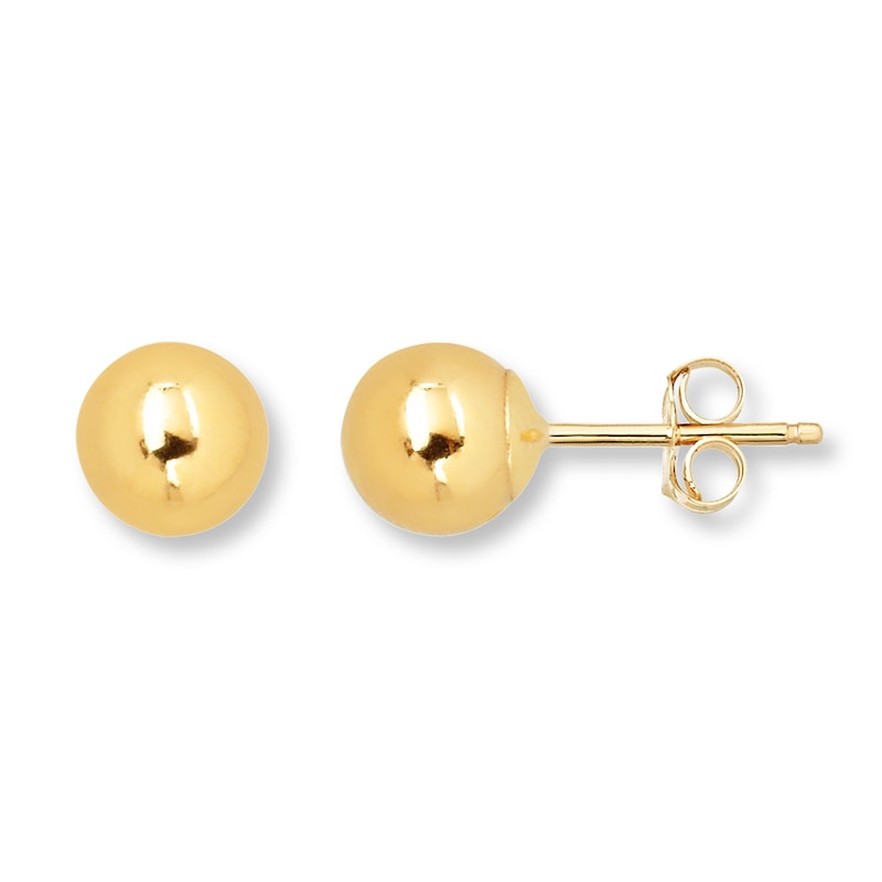 14K 8mm Flat Round Stud Earrings 14K Yellow Gold