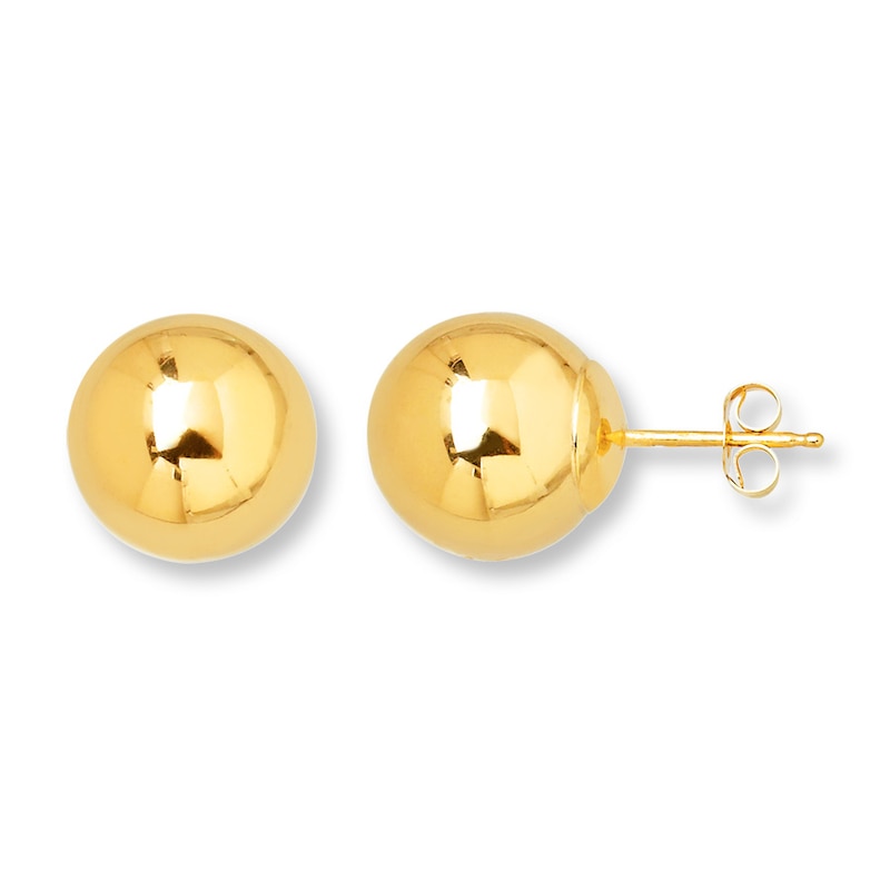 Main Image 1 of Ball Stud Earrings 10mm 14K Yellow Gold