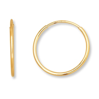 Endless Hoop Earrings 14K Yellow Gold 12mm