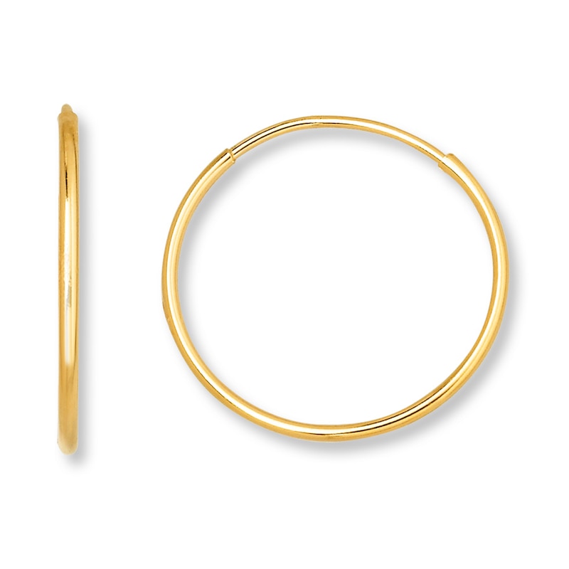 Main Image 1 of Endless Hoop Earrings 14K Yellow Gold 14mm