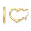 Thumbnail Image 1 of Heart Hoop Earrings 14K Yellow Gold