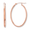 Thumbnail Image 1 of Oval Hoop Earrings 14K Rose Gold 32mm