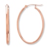 Thumbnail Image 0 of Oval Hoop Earrings 14K Rose Gold 32mm