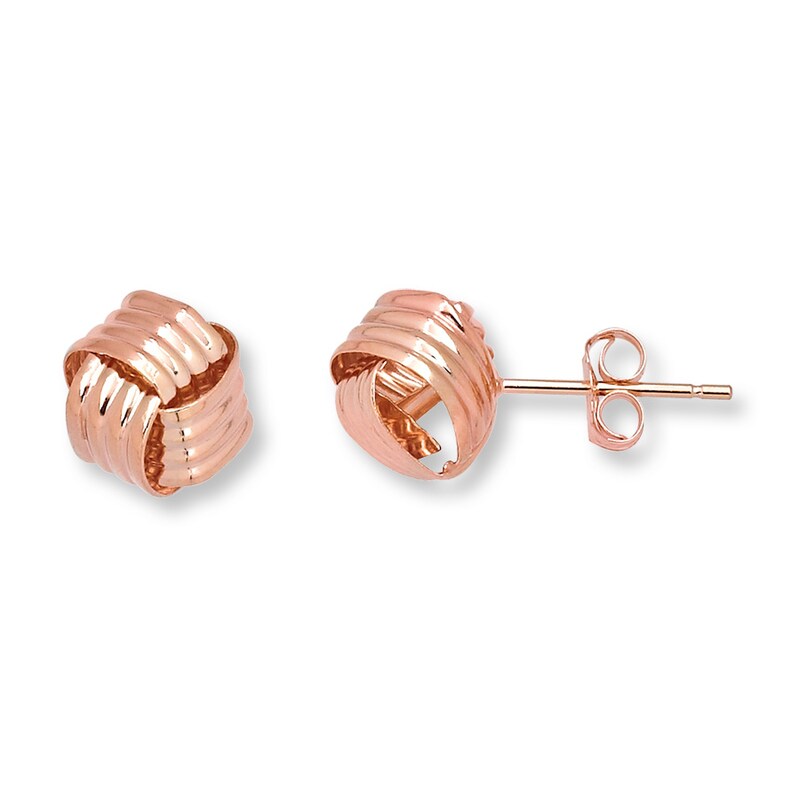Main Image 1 of Love Knot Earrings 14K Rose Gold
