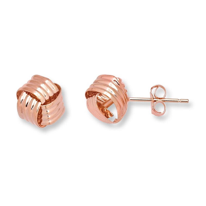 Love Knot Earrings 14K Rose Gold