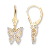 Thumbnail Image 1 of Butterfly Dangle Earrings 14K Yellow Gold