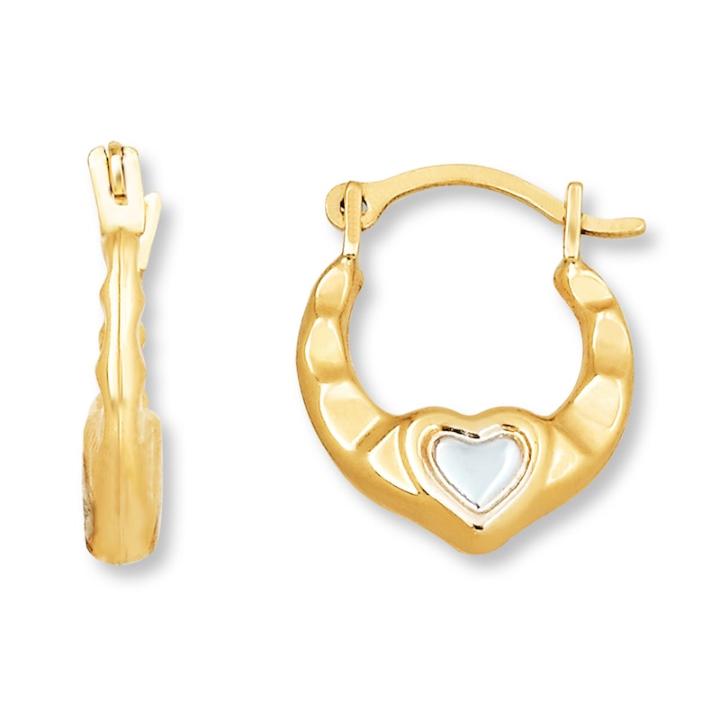 Main Image 1 of Children's Hoop Earrings 14K Two-Tone Gold