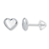 Thumbnail Image 1 of Children's Heart Earrings 14K White Gold