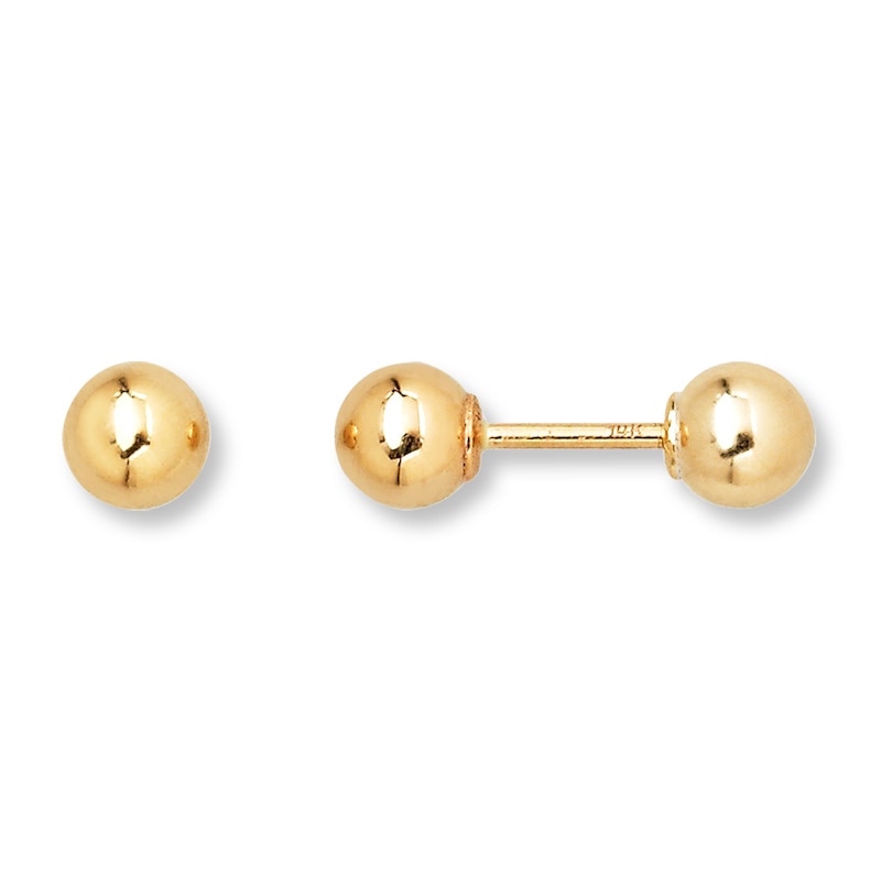 Main Image 1 of Children's Ball Earrings 14K Yellow Gold