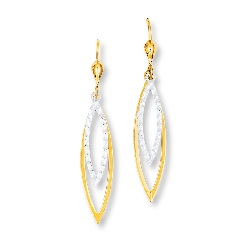 Main Image 1 of Dangle Earrings 14K Two-Tone Gold