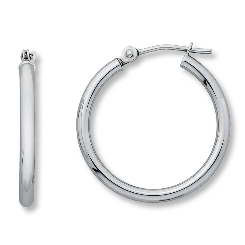 Hoop Earrings 14k White Gold Kay Hoop Earrings 14k White Gold Kay