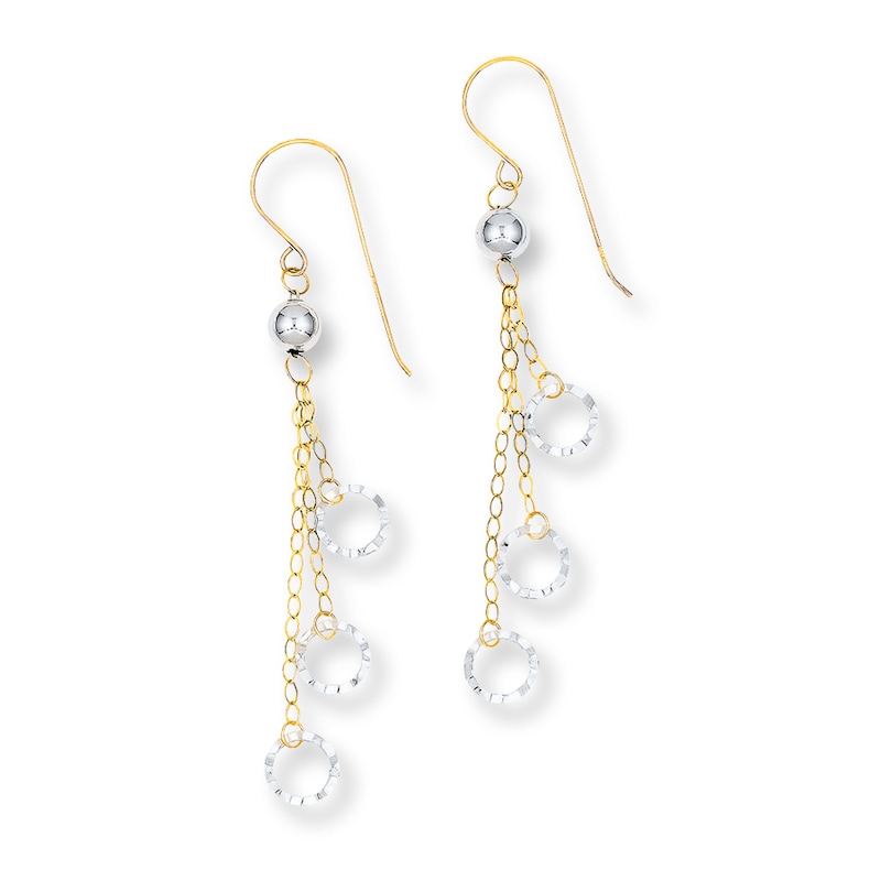 Main Image 1 of Dangle Earrings 14K Two-Tone Gold