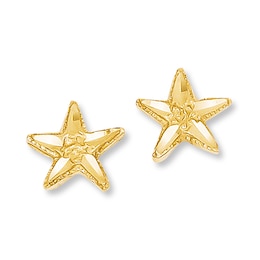 Starfish Earrings 14K Yellow Gold