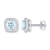 Thumbnail Image 0 of Aquamarine Earrings 1/10 ct tw Diamonds 10K White Gold