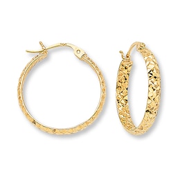 Hoop Earrings 14K Yellow Gold 30mm