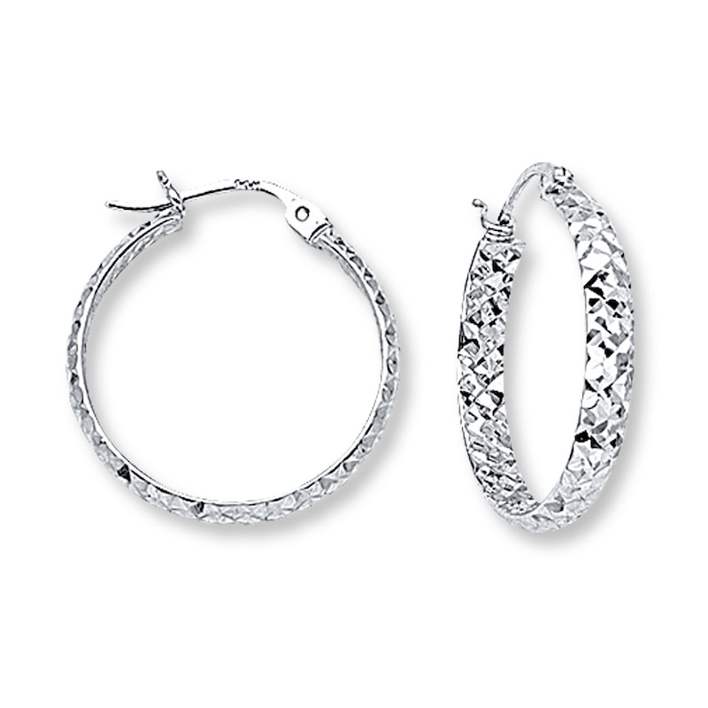 Main Image 1 of Hoop Earrings 14K White Gold 20mm