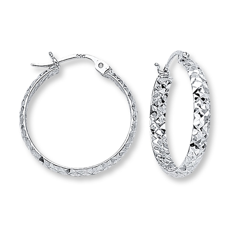 Hoop Earrings 14K White Gold 30mm | Kay