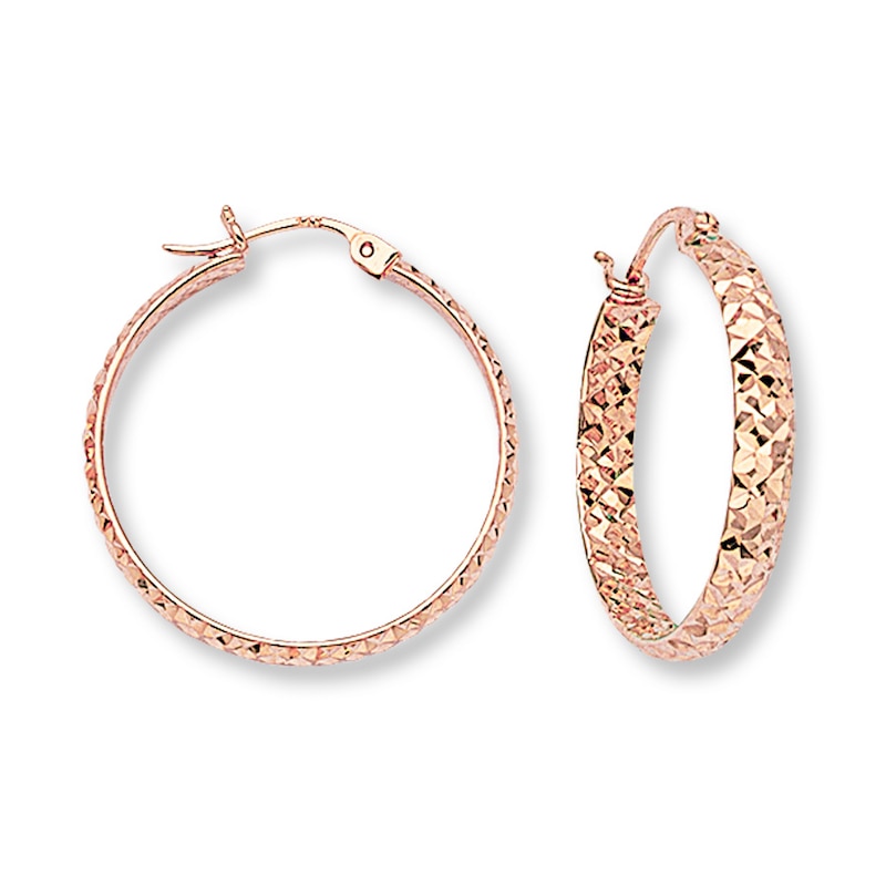 Main Image 1 of Hoop Earrings 14K Rose Gold 25mm