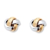 Love Knot Earrings 14K Two-Tone Gold