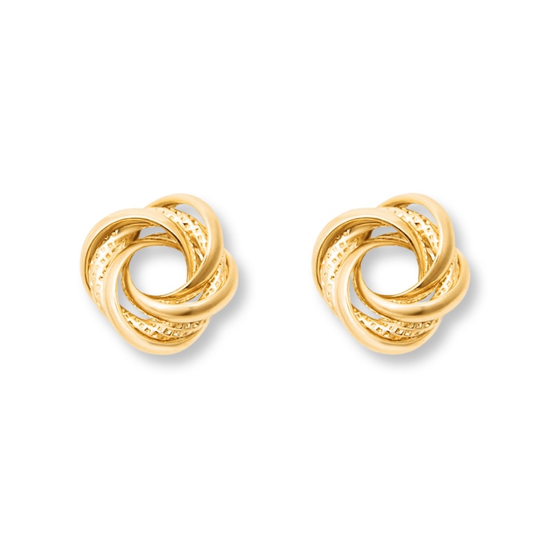 Love Knot Earrings 14K Yellow Gold