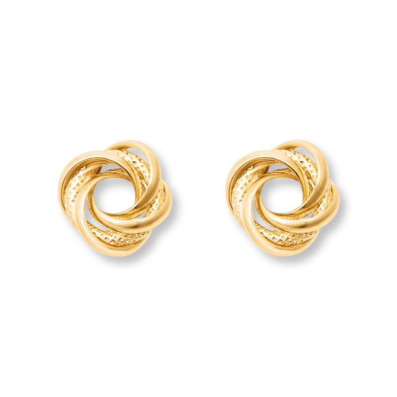 Main Image 1 of Love Knot Earrings 14K Yellow Gold
