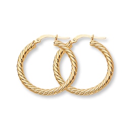 Hoop Earrings 14K Yellow Gold 25mm