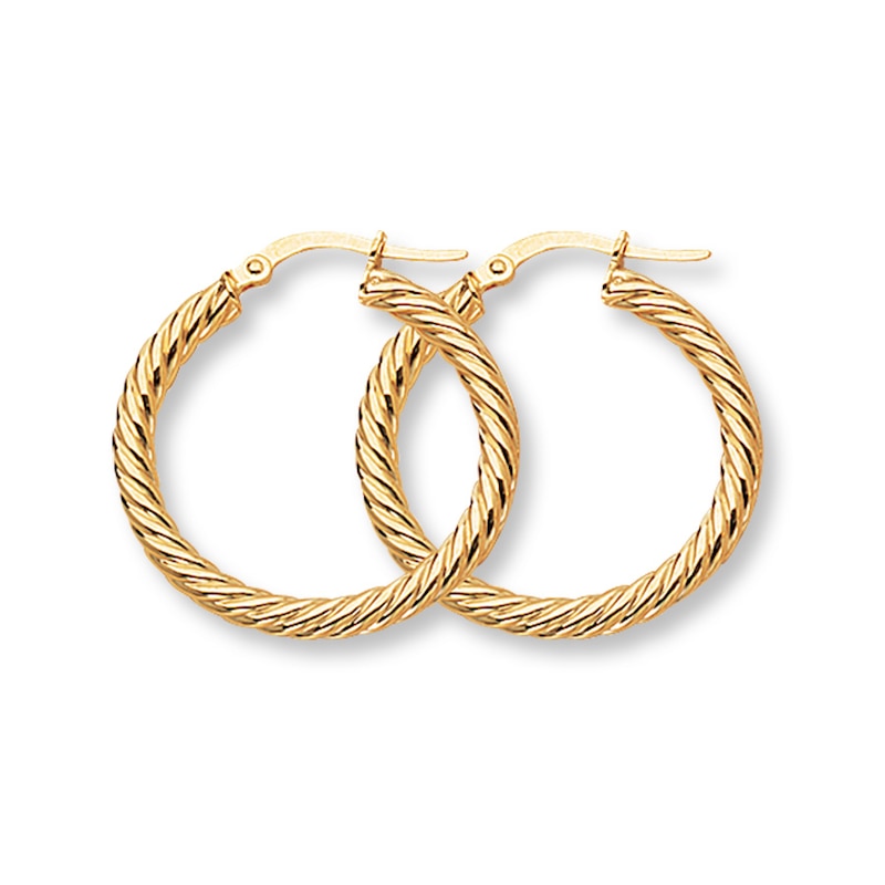 Hoop Earrings 14K Yellow Gold 25mm