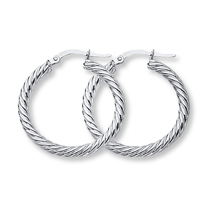 Main Image 1 of Hoop Earrings 14K White Gold 25mm