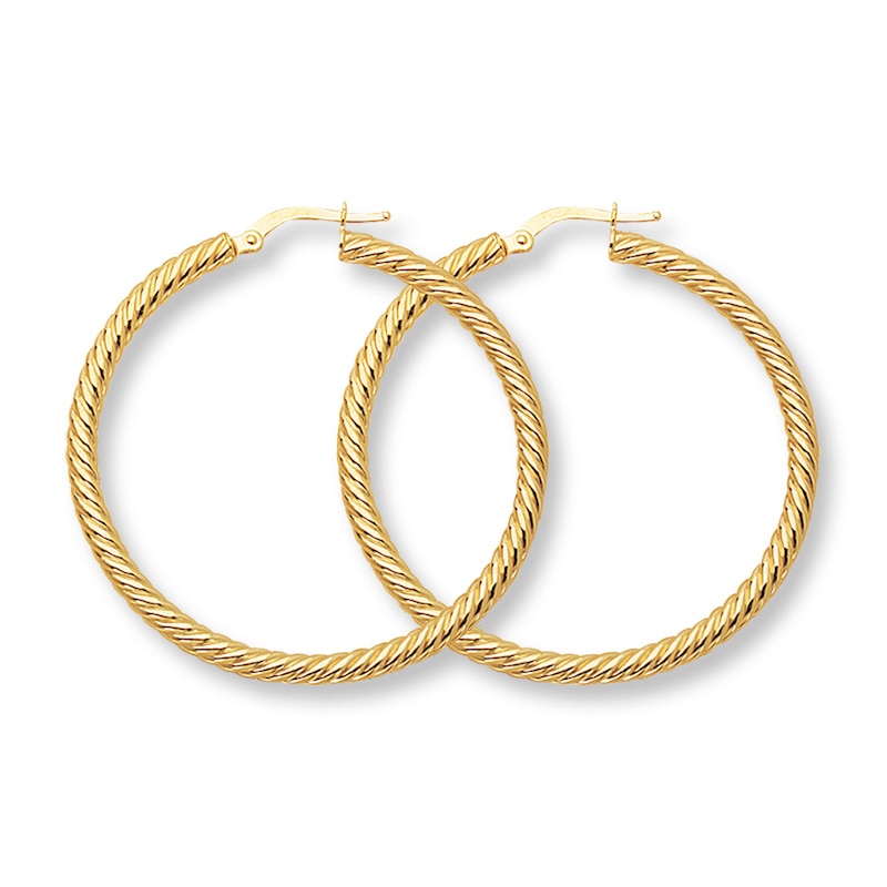 Hoop Earrings 14K Yellow Gold 40mm