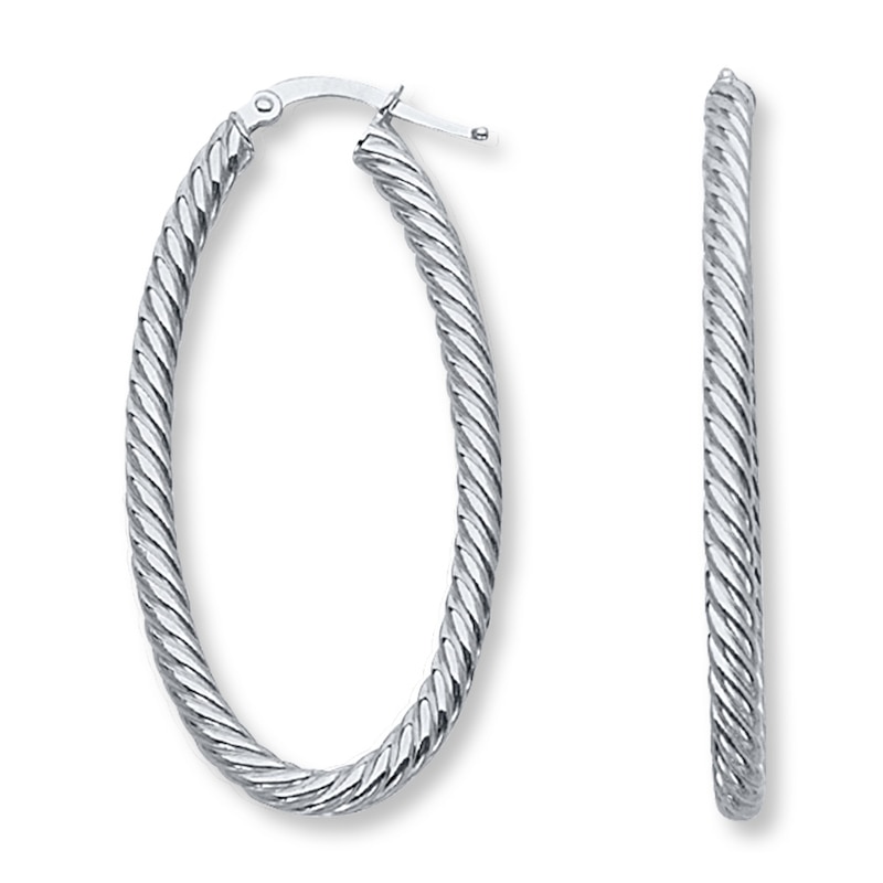 Main Image 1 of Hoop Earrings 14K White Gold 45mm