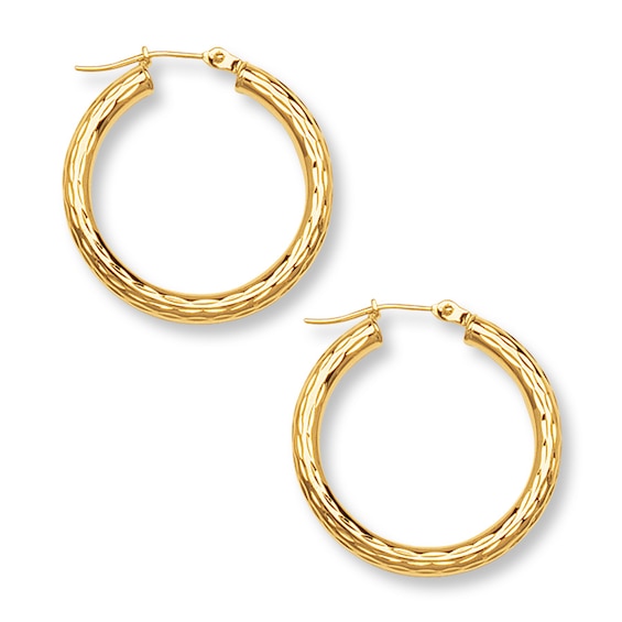 Hoop Earrings 14K Yellow Gold 30mm