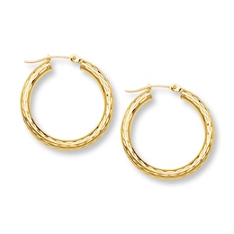 Hoop Earrings 14K Yellow Gold 35mm