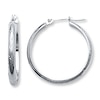 Etched Hoop Earrings 14K White Gold 25mm