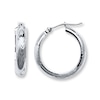 Thumbnail Image 1 of Etched Hoop Earrings 14K White Gold 20mm