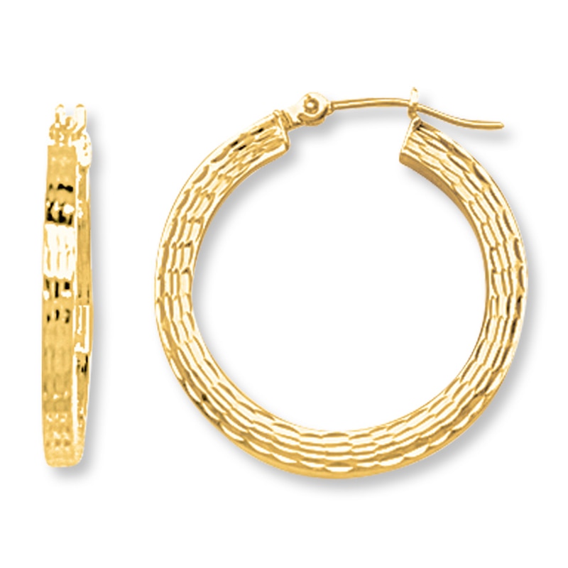 Hoop Earrings 14K Yellow Gold 25mm