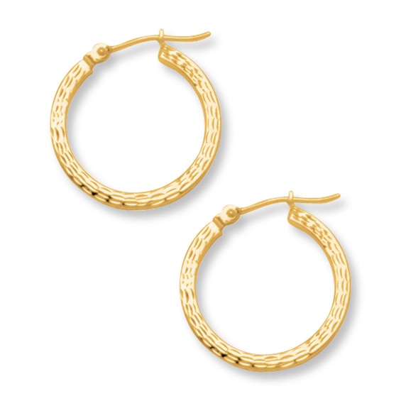 Hoop Earrings 14K Yellow Gold 20mm