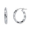 Florentine Hoop Earrings Tumbling Blocks 14K White Gold 20mm