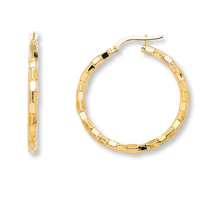 Main Image 1 of Florentine Hoop Earrings 14K Yellow Gold