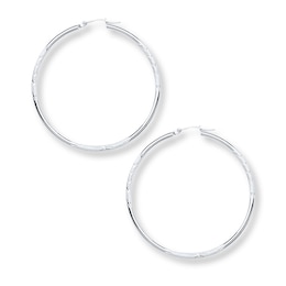 Hoop Earrings 14K White Gold 40mm