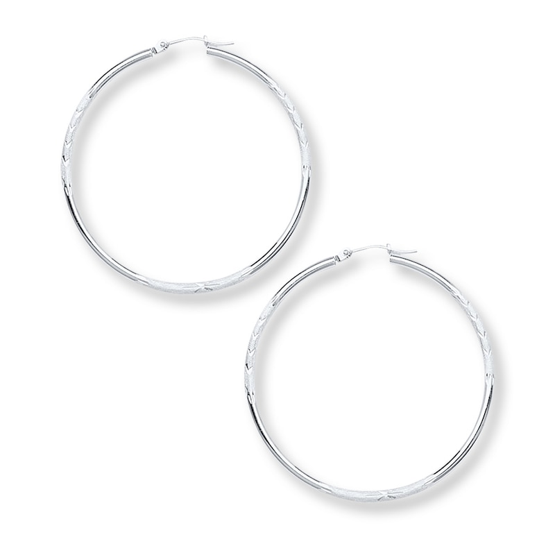 Main Image 1 of Hoop Earrings 14K White Gold 40mm