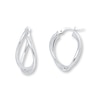 Thumbnail Image 1 of Twisted Hoop Earrings 14K White Gold
